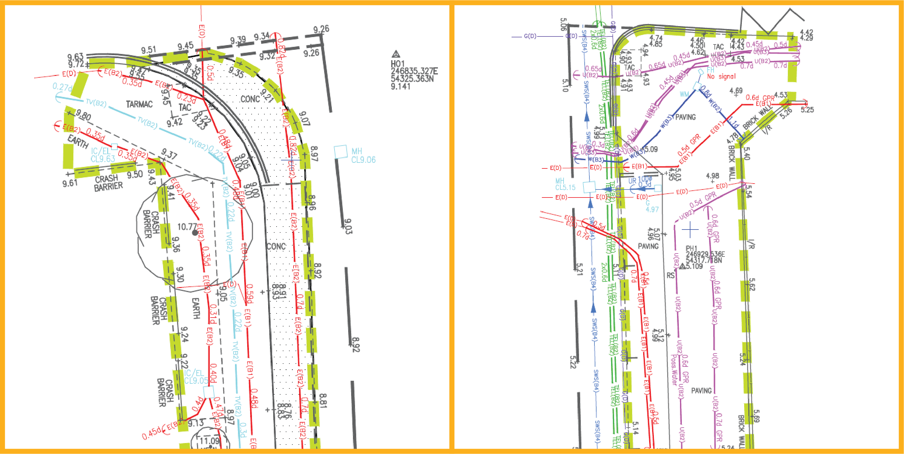 Results of ground penetrating radar